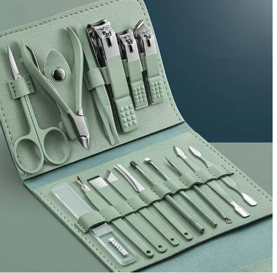 Thumbnail: Kit Manicure Pedicure Profissional 16 Peças Estojo Portátil Cortador Alicate Tes