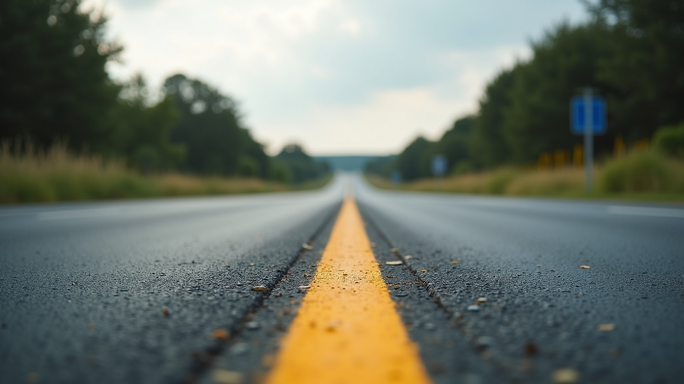 Eye-level view of a newly upgraded road with safety enhancements