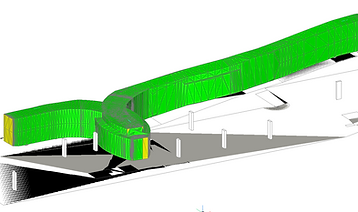 Sometimes a 2D swept path is not sufficient to determine if a conflict may occur. Our traffic engineers are capable of performing 3D analysis to identify any potential issues with scraping and vehicle access.