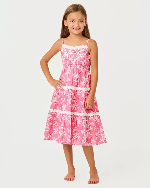 midi dress girls Mini Sophia Dress in Blue Floral
