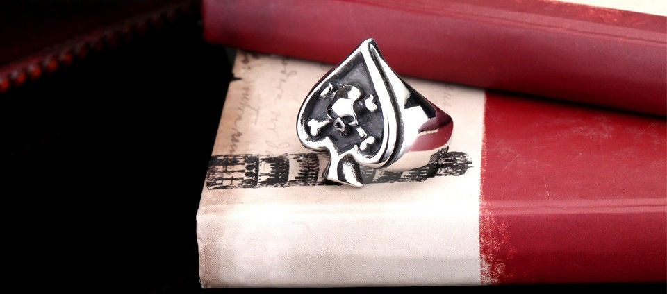 Miniatura: Anillo Calavera As de Espadas