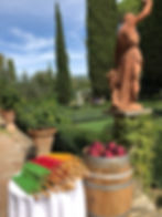 Kippot and ceremony welcome details for a Jewish wedding in Tuscany