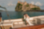 Boat ride. Bride and Groom. Ischia, Italy
