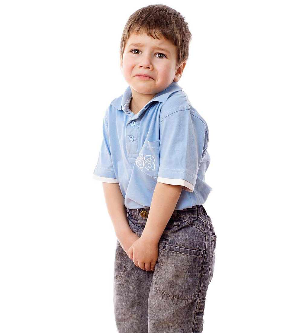Child with ballooning foreskin during urination symptom of phimosis