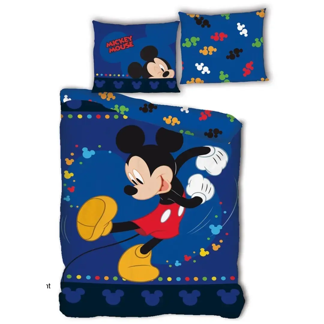 Parure de lit Mickey, lit 1 pers, 140 x 200 cm et 1 taie d'oreiller, Polyester