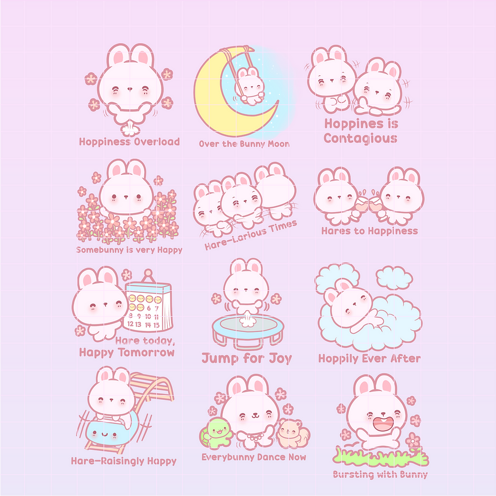 Enhance your digital planner with Bunny Happy Digital Stickers. Perfect for iPad and 2024 2025 planning.
