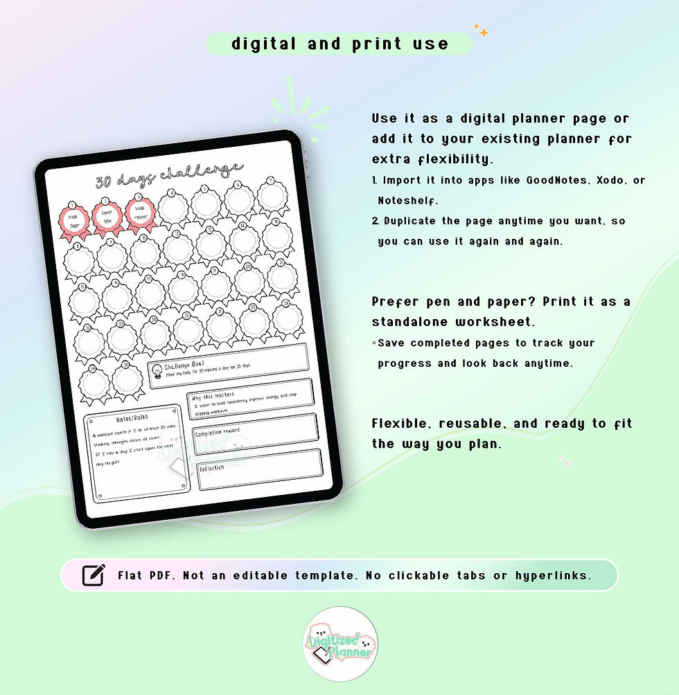 Thumbnail: 30 Day Challenge Tracker Printable
