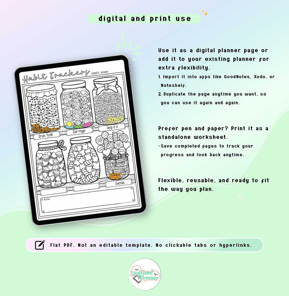 Thumbnail: Habit Tracker Printable, Monthly Goal Journal Page Insert, Build Good Routine