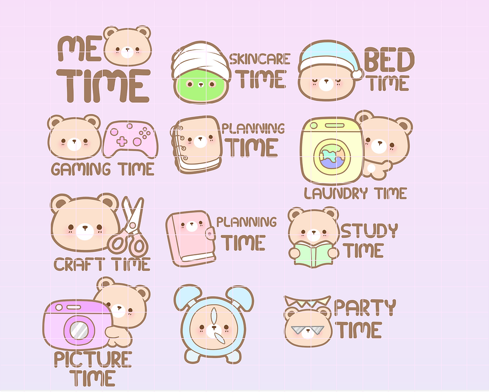 nhance your digital planner with Bear Planner Digital Stickers. Perfect for iPad and 2024 2025 planning.