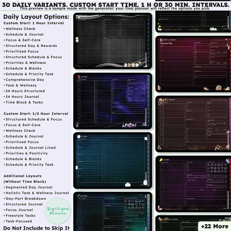 Thumbnail: ADHD Digital Planner 2026, Undated, lifetime, custom daily iPad Android
