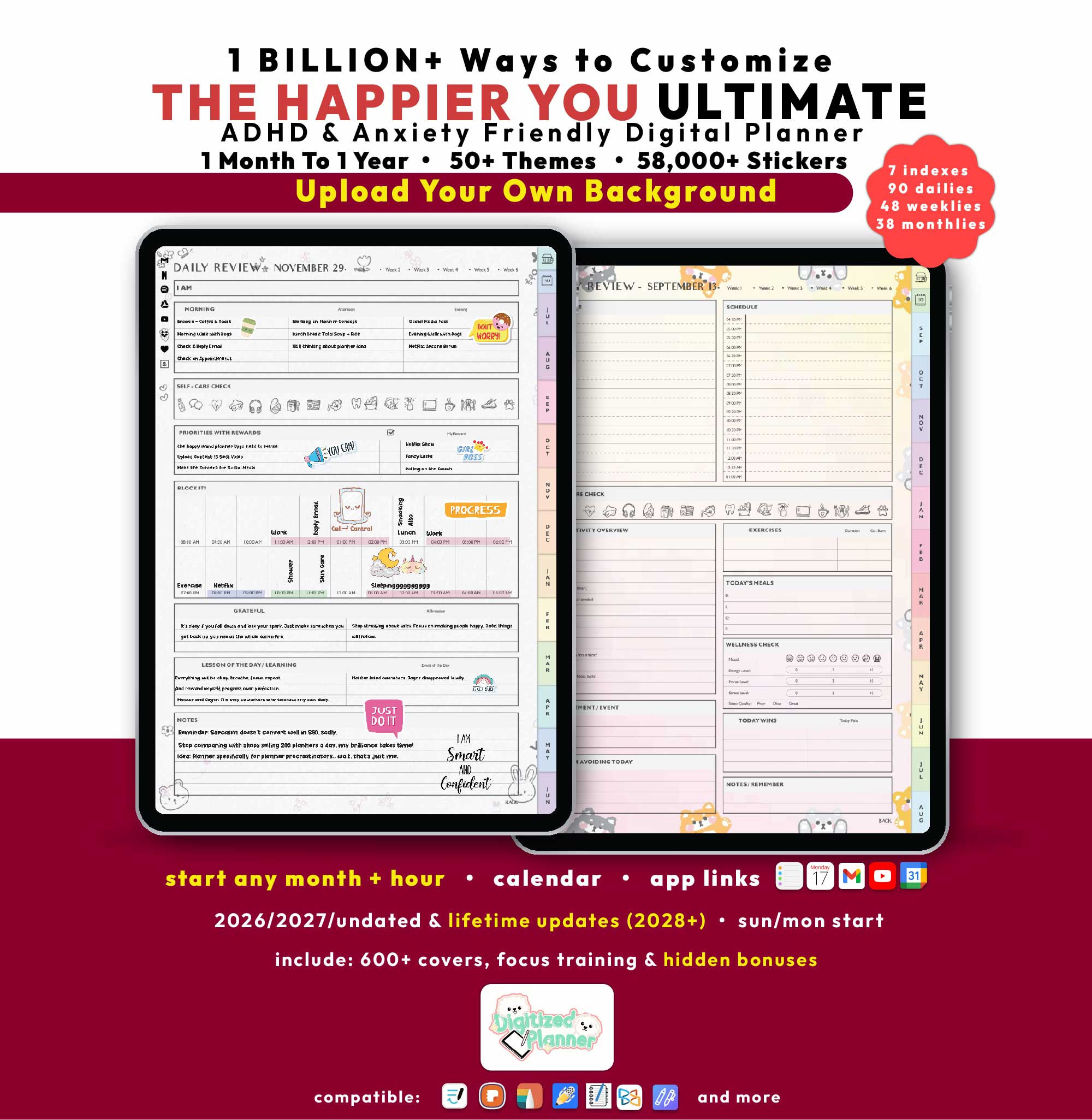 Portrait digital planner