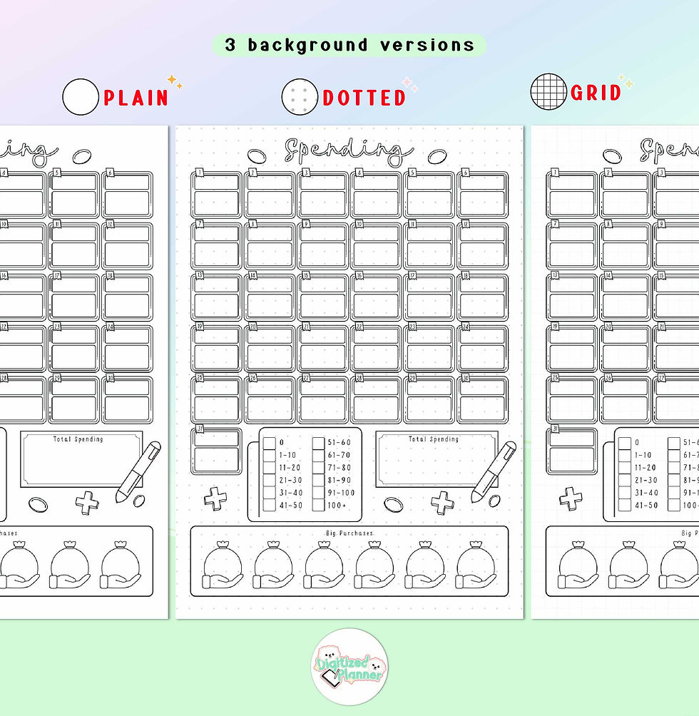 Thumbnail: Daily Spending Tracker Printable, Money Expense Log, Budget Goal Planner Journal