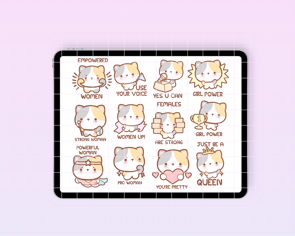 Thumbnail: : Enhance your digital planner with Kitty Cat Strong Planner Digital Stickers. Perfect for iPad and 2024 2025 planning.