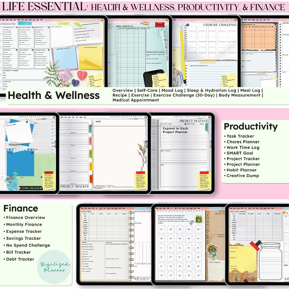 Thumbnail: Glow Up Digital Planner 2026, 2027, Custom Scrapbook iPad, Android, GoodNotes