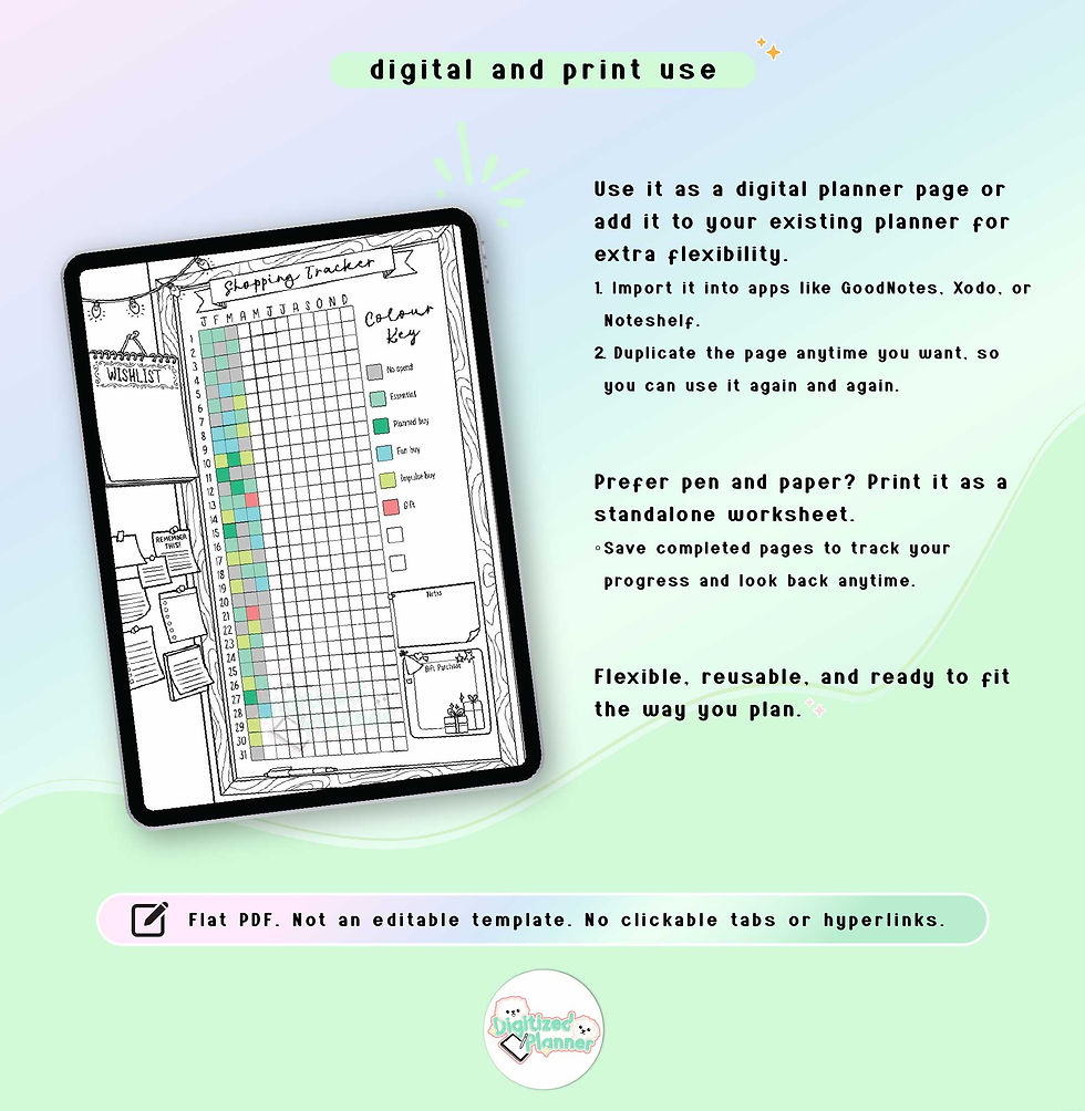 Thumbnail: Shopping Tracker Printable, Yearly Spending Log, Money Trackers, ShoppingJournal
