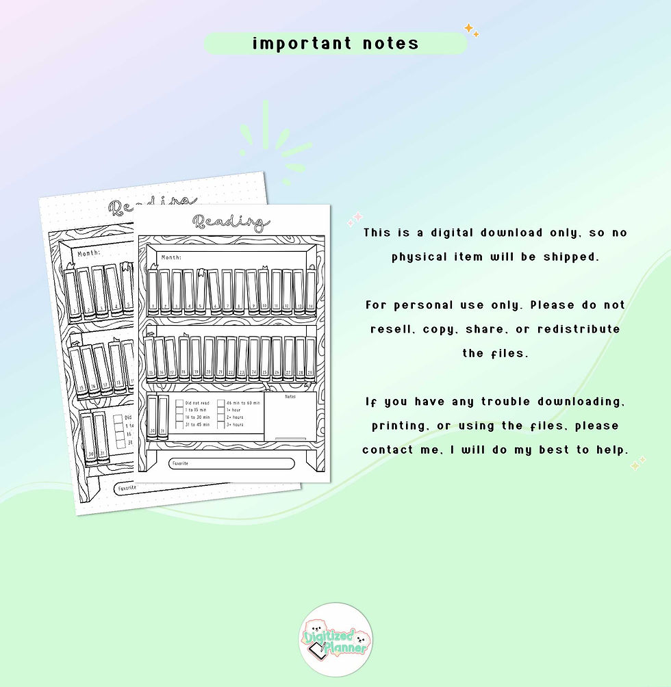 Thumbnail: Reading Tracker Printable Journal Page, Book Trackers Log, Read Books Planner