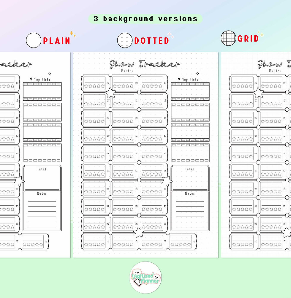 Thumbnail: TV Show Movie Tracker Printable, Entertainment Log, Watch Tracker