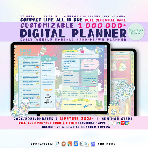 Digital Planner 2026 2027, Undated, Custom iPad Tablet Android Planners ...