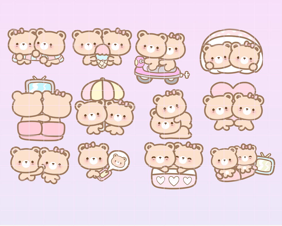 Add a lovely touch to your digital planner with Bear in Love Digital Stickers. Ideal for iPad and 2024 2025 planning.