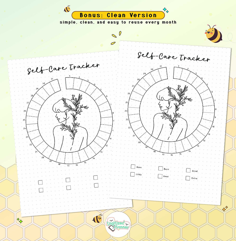 Thumbnail: Self Care Habit Tracker Printable, Digital Wellness Health Planner Template