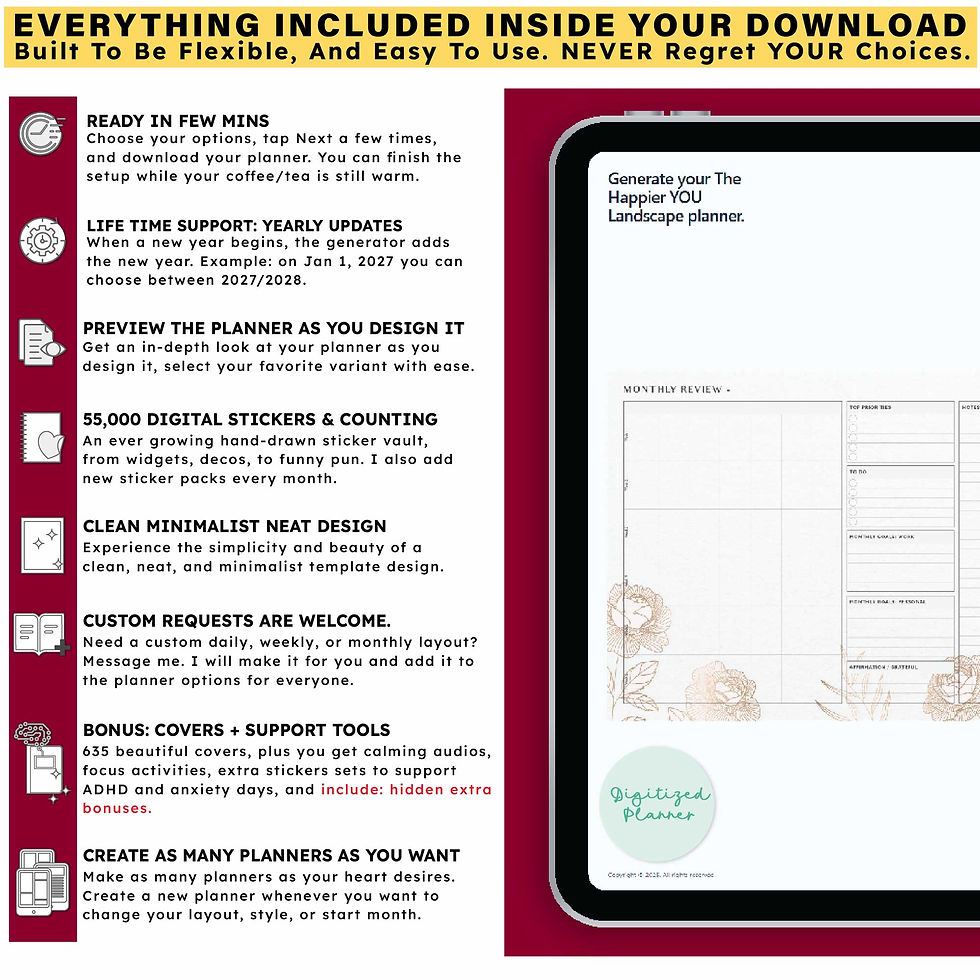 Thumbnail: Wide layout tablet digital planner