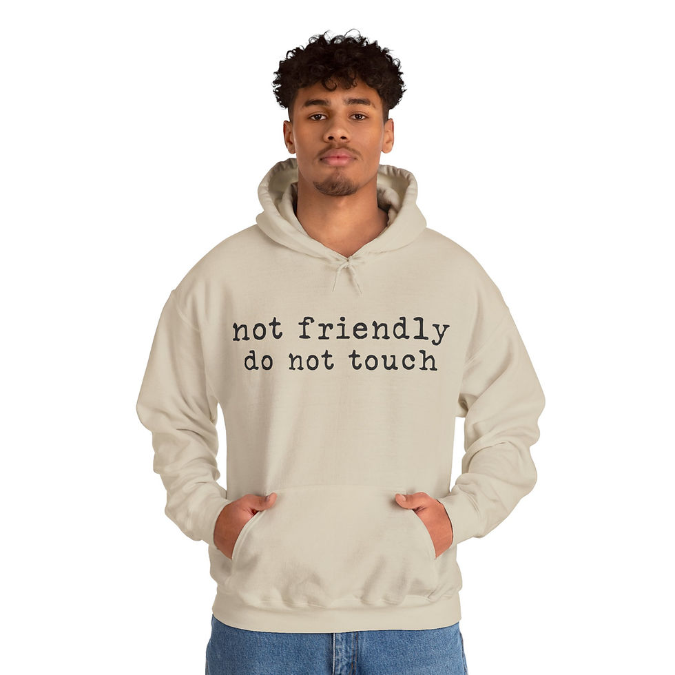 Thumbnail: Hoodie — "not friendly do not touch"