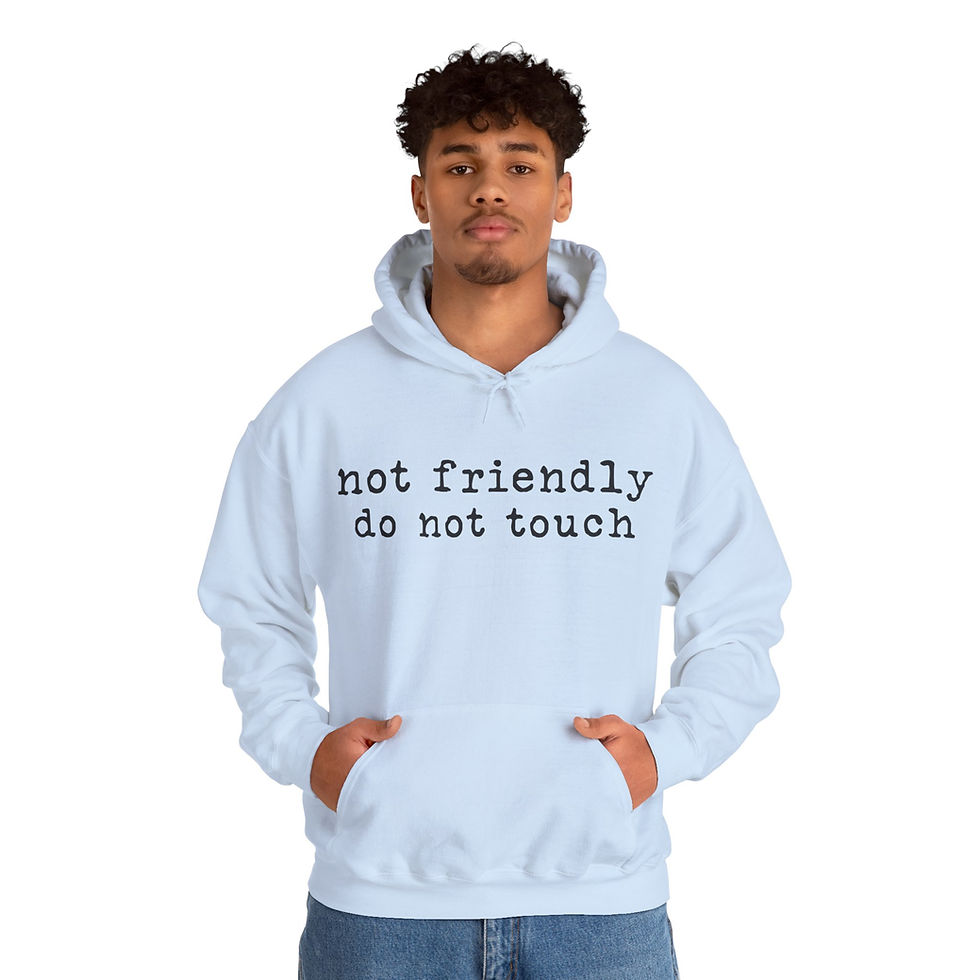 Thumbnail: Hoodie — "not friendly do not touch"
