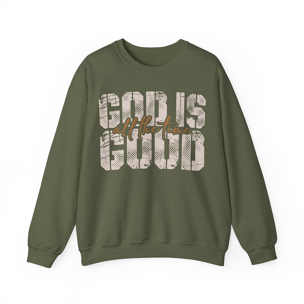 Thumbnail: God Is Good Crewneck Sweatshirt – Faith-Based Christian Scripture Design