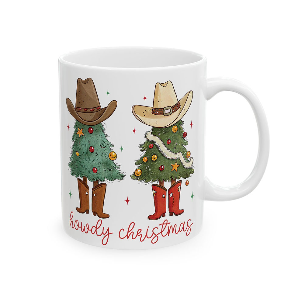 Thumbnail: Whimsical Christmas Cowboy Ceramic Mug