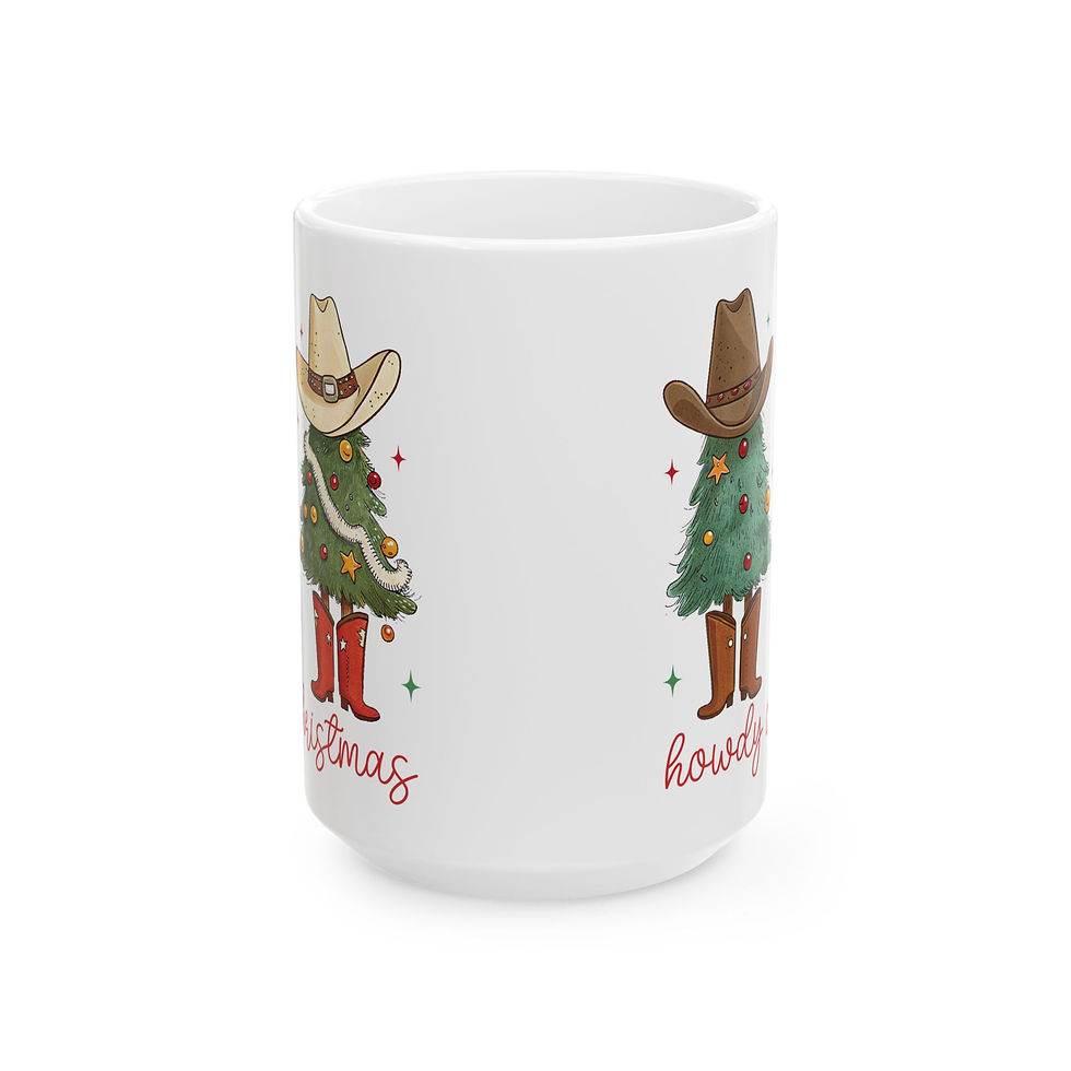 Thumbnail: Whimsical Christmas Cowboy Ceramic Mug