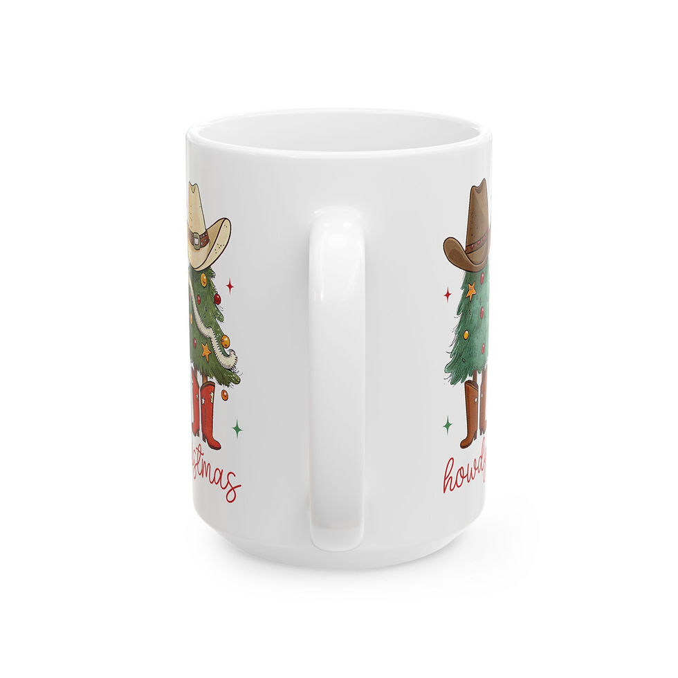 Thumbnail: Whimsical Christmas Cowboy Ceramic Mug