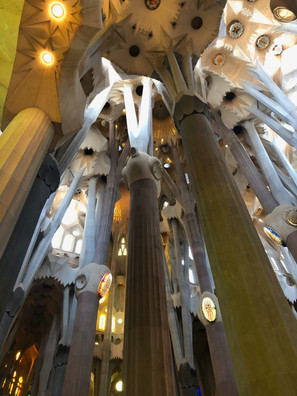Interior of Sagrada Familia.