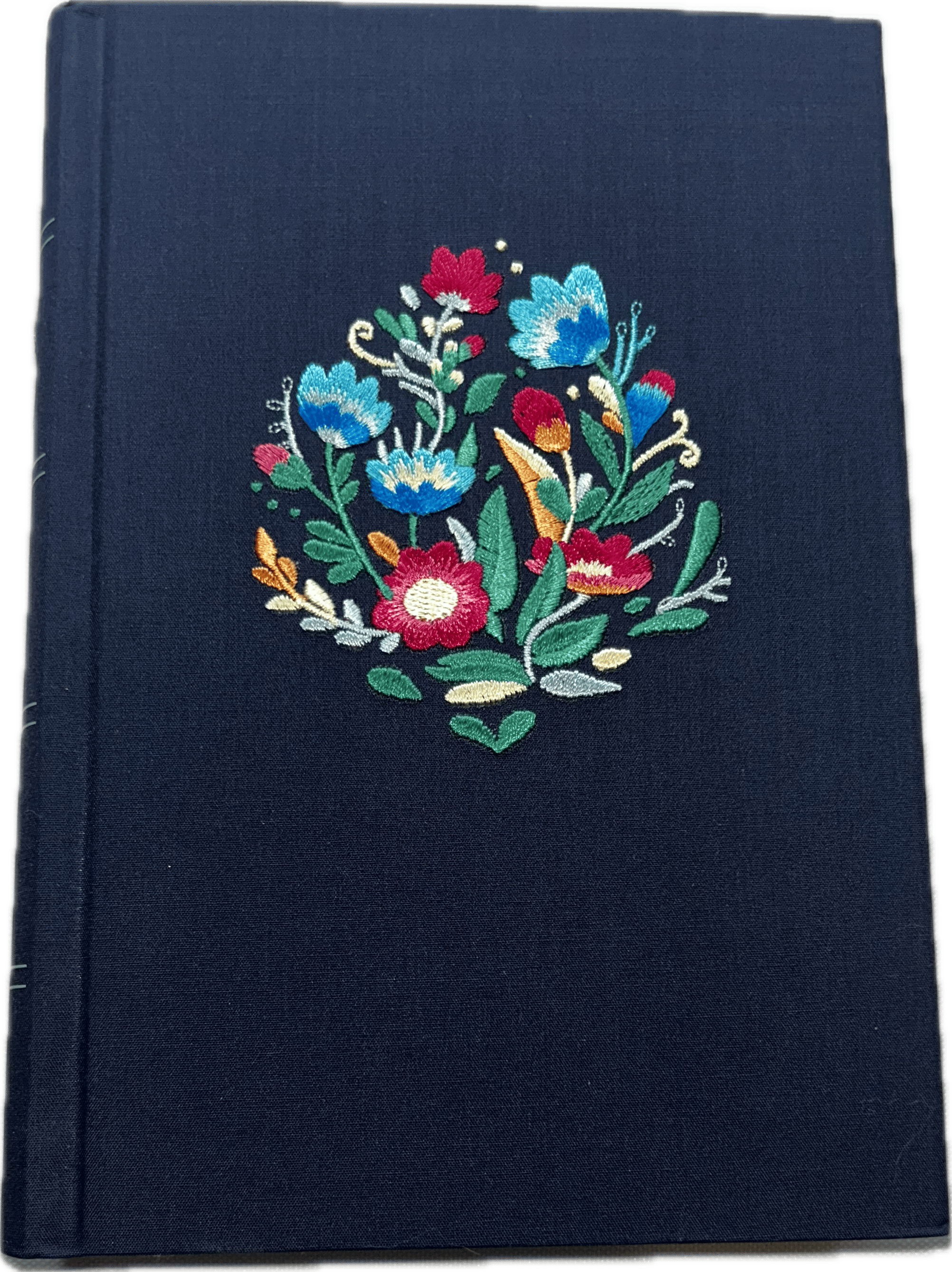 Santa Biblia ~ Edicion Bordado Floral Azul Marino