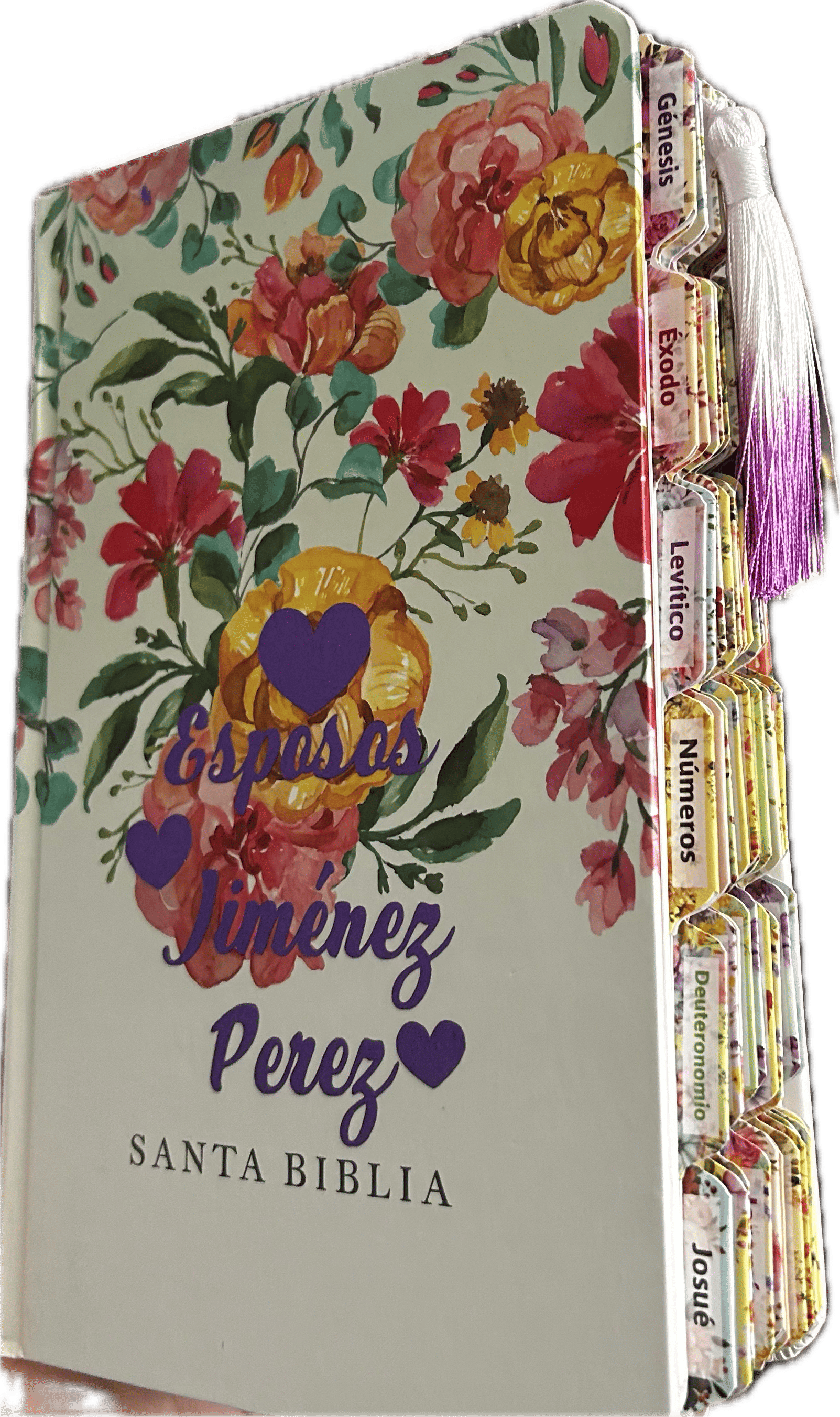 Personalized Bible ~White Floral Edition