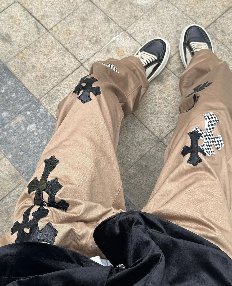 Thumbnail: CHROME HEARTS KHAKHI CROSS PATCH CHINO PANTS