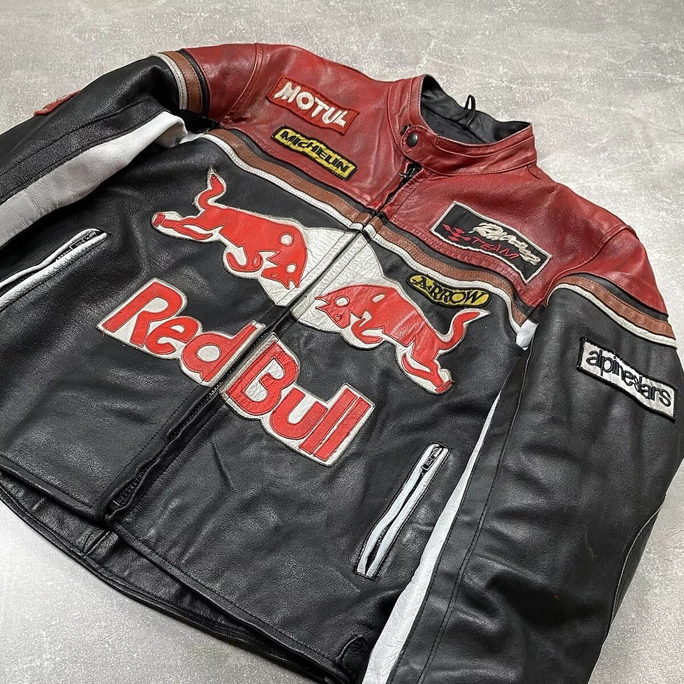 Thumbnail: REDBULL VINTAGE RACING PURE LEATHER JACKET
