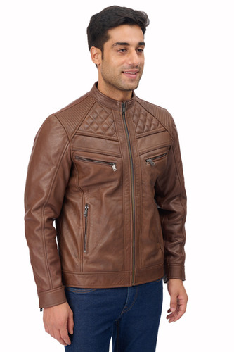 Brown Pure leather Jacket (ZX28) | senpai clothing
