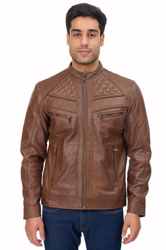 Brown Pure leather Jacket (ZX28) | senpai clothing