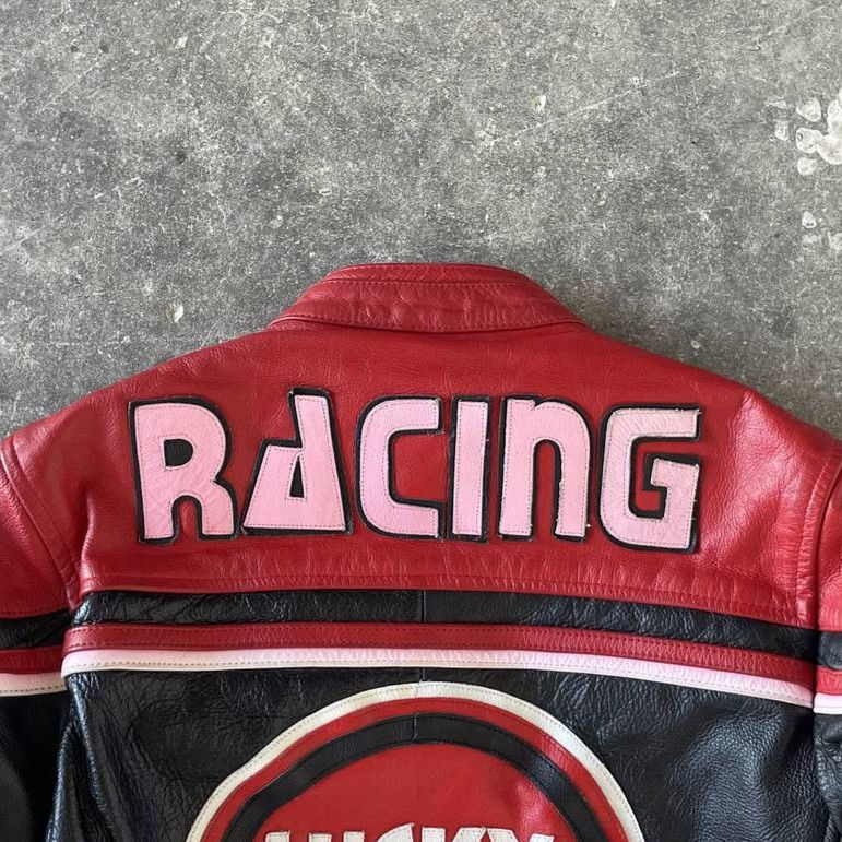 Thumbnail: VINTAGE LUCKY STRIKE RACING RED PURE LEATHER JACKET