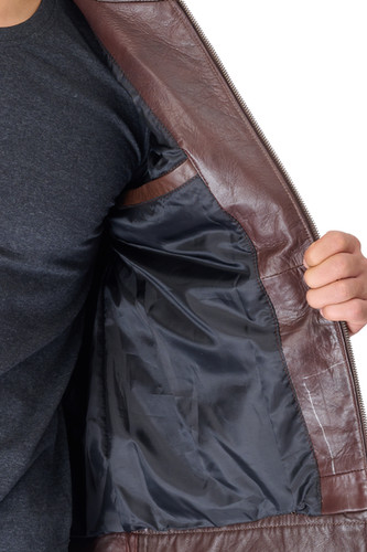 Brown Quilted Pure leather Jacket (ZX11) | senpai clothing