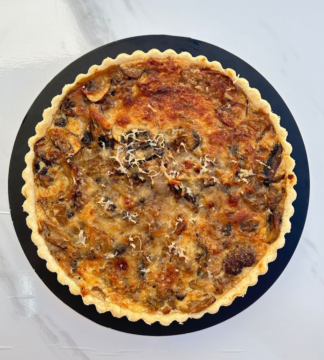 קיש בצל, פטריות וגבינות