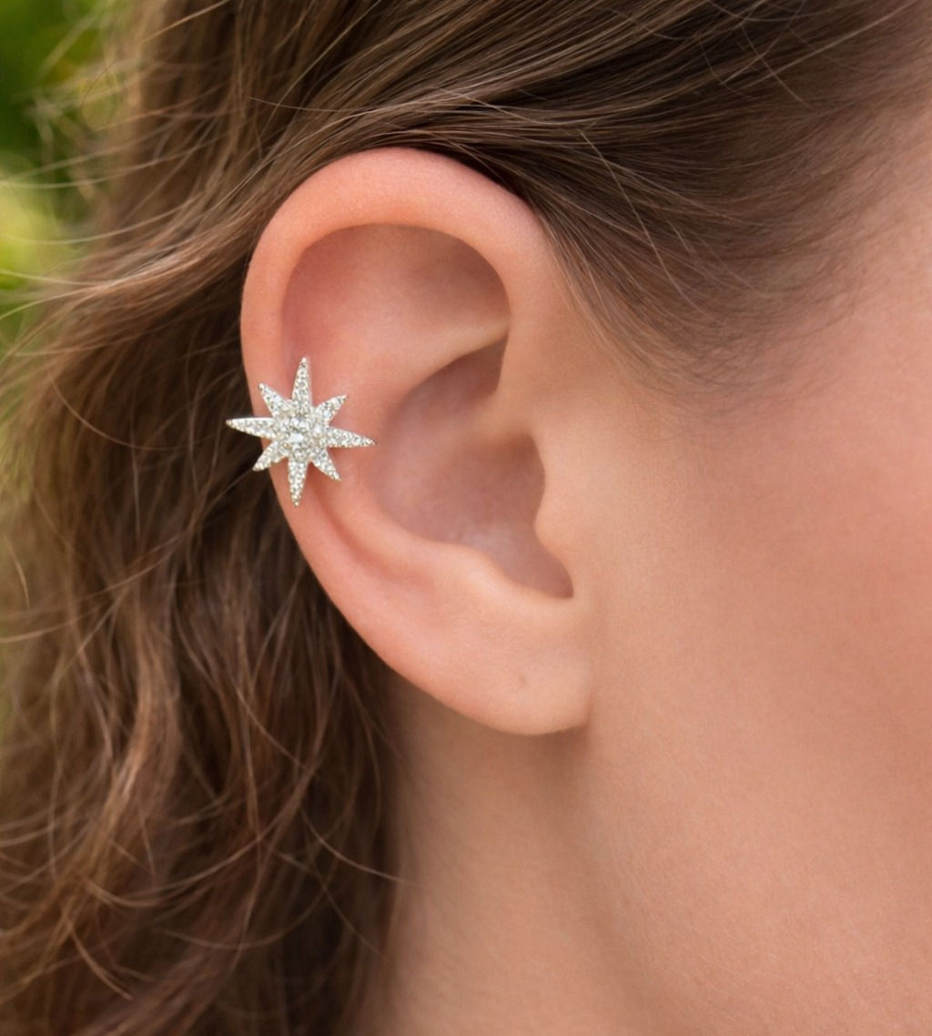 Piercing Prata Cravejado Estrela