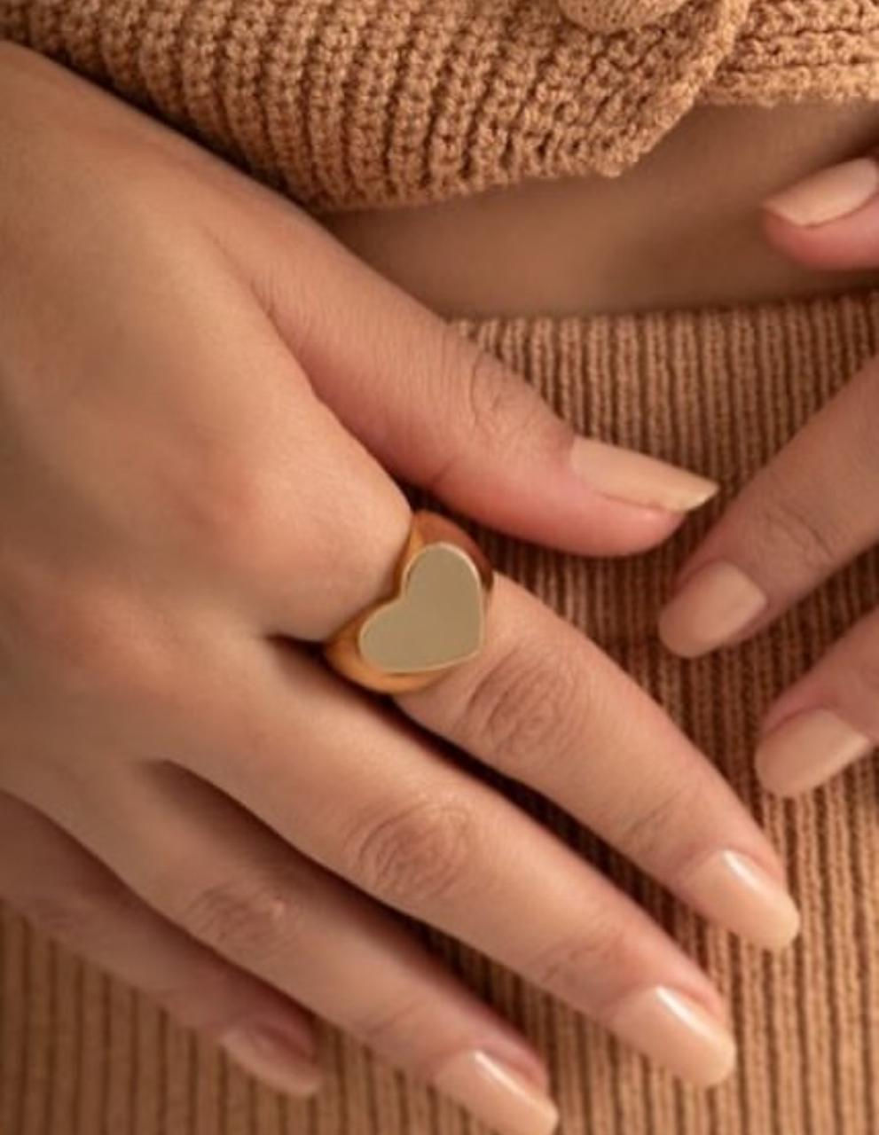 Anel Coração Dourado 