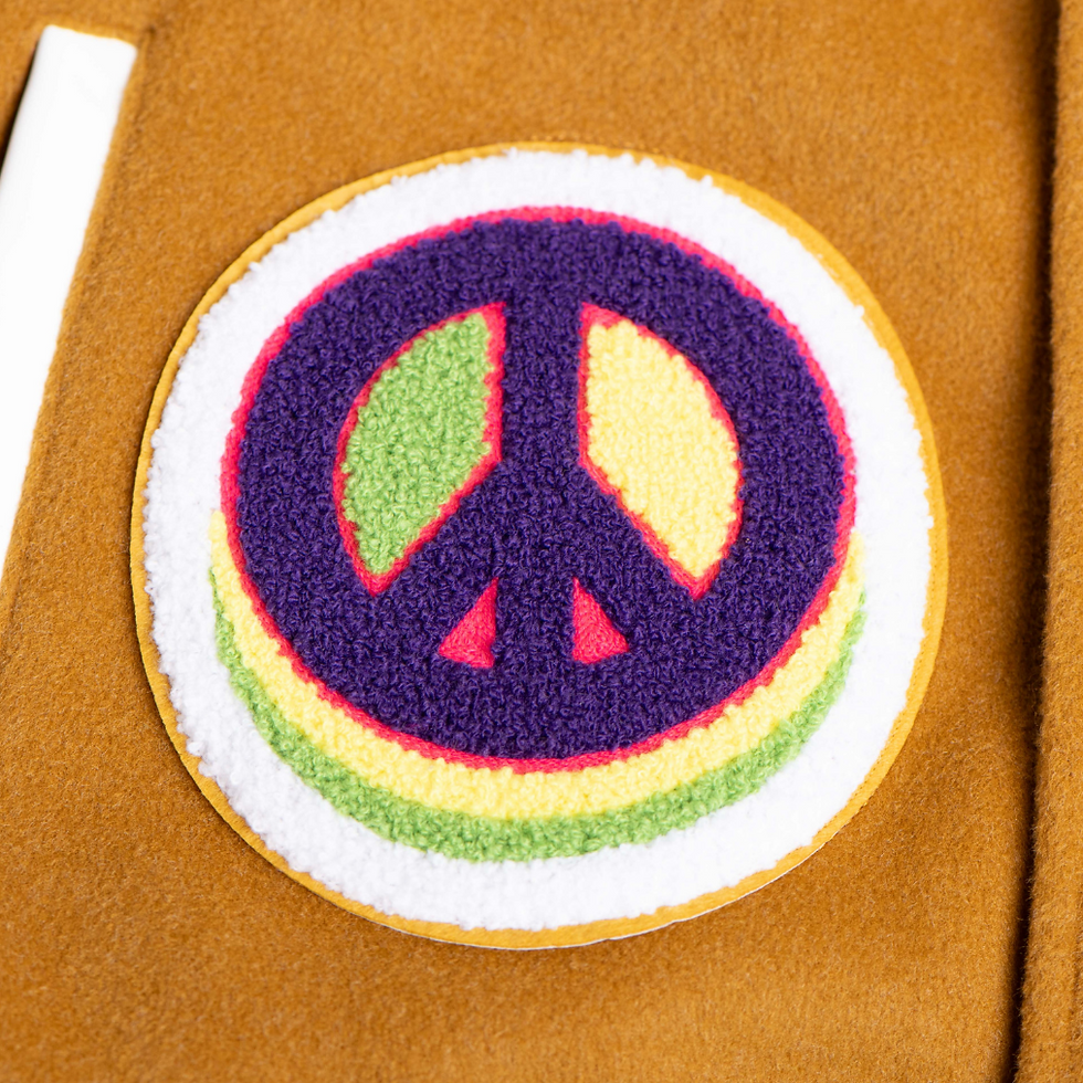 Thumbnail: Orange Varsity Jacket Detail View