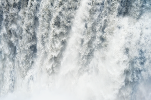 Detail shot of a waterfalls power in Iceland.