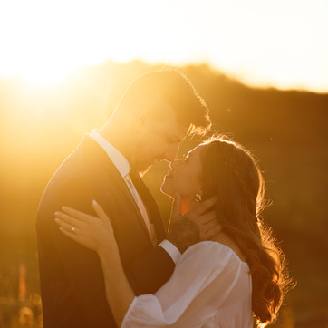 Ensaio de casamento em campo aberto