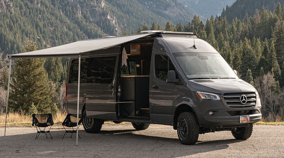 An innovative campervan set up in the mountains of Utah