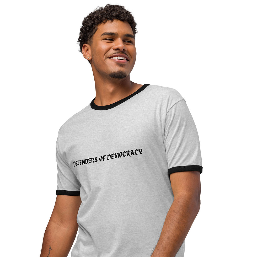Thumbnail: Defenders of Democracy Ringer T-Shirt (Unisex)