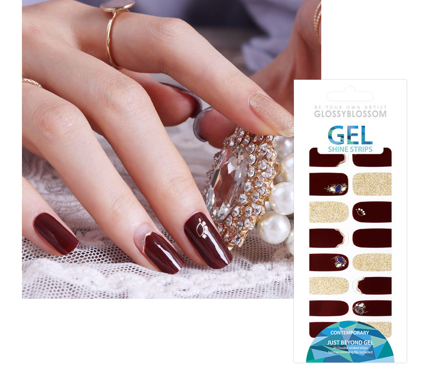Миниатюра: [GLOSSYBLOSSOM] Гелевые наклейки на ногти - Скарлет (45842)
