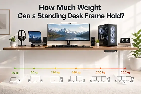 Typical weight capacities by desk type
